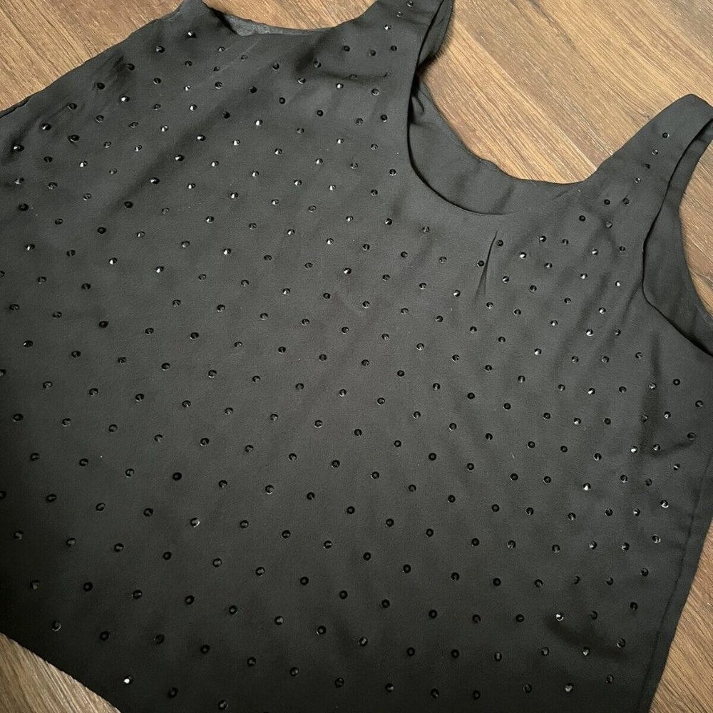express tank top rhinestone studded black large